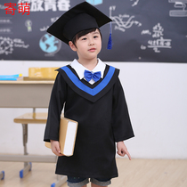 Kindergarten dress childrens doctoral uniform Primary School Photo clothes graduation robe doctoral hat graduation photo clothing dress