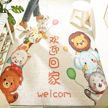 Cartoon net red carpet can be cut and rubbed into the door floor mat silk ring into the door door Home Genguan Mat