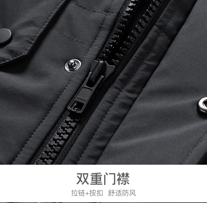 雅鹿 男士中长款 连帽保暖羽绒服 90%鹅绒 红外蓄热内里 图18