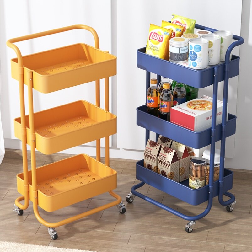 Snack cart cart small storage box groomer with wheels bedroom hanging basket rack narrow seam bedside table makeup