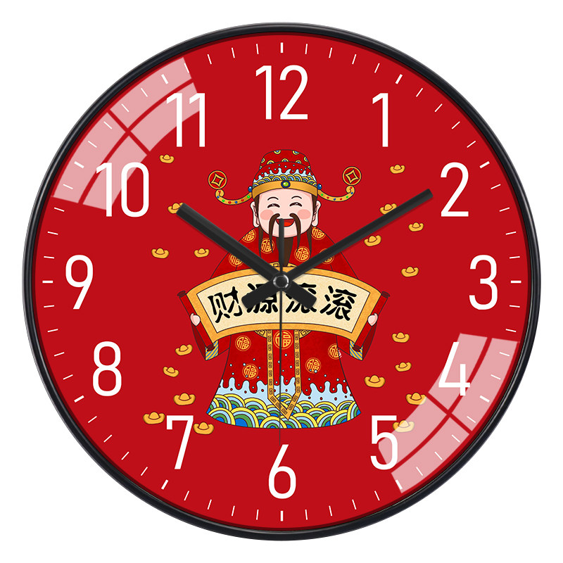 New Chinese-Style Clock Wall Clock for Living Room Home Use Ultra-Quiet Wall-Mounted No-Drill Creative Bedroom Clock Quartz Clock