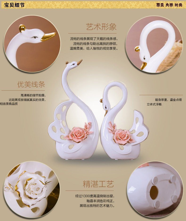 The Sitting room place, household ceramics handicraft TV ark adornment swan knick - knacks creative wedding gift