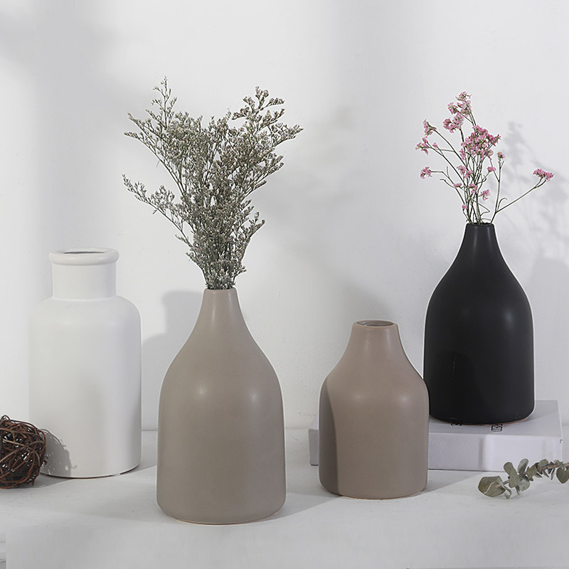 Ins small and pure and fresh Nordic ceramic vase furnishing articles creative household act the role ofing is tasted sitting room of I and contracted dried flowers flower arrangement