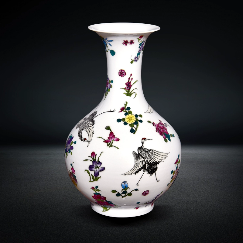 Jingdezhen gốm sứ pastel dạ quang nhỏ phòng khách cắm hoa trang trí bình hoa đơn giản hiện đại trang trí nhà - Vase / Bồn hoa & Kệ