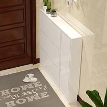 Shoe cabinet ultra-thin dump household doorway narrow entrance foyer 17cm white large capacity paint rack saves space