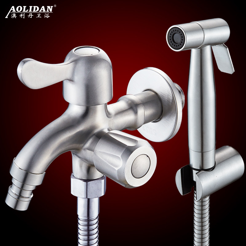 304 stainless steel automatic washing machine faucet 4 points quick opening single cold into the wall balcony bathroom mop pool faucet