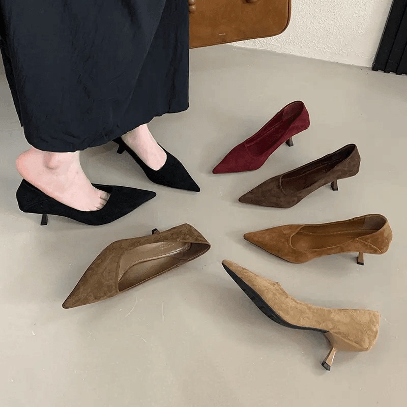 Sheepskin Version ~ French-Style Pointed Toe Shallow Single-Strap Shoes for Women, Stiletto Heels, Elegant and Mature Style, High-Heeled Shoes for Professional Work Sheepskin Version ~ French-Style Pointed Toe Shallow Single-Strap Shoes for Women, Stiletto Heels, Elegant and Mature Style, High-Heeled Shoes for Professional Work