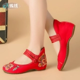 Весна и осень 2021 года, новый стиль, тканевая обувь в старом Пекине, женская обувь, одинарные туфли с приподнятой обувью с вышивкой в этническом стиле, танцевальная обувь на сухожильной подошве