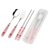 Посуда из нержавеющей стали, палочки для еды, ложка, портативный комплект, коробка, подарок на день рождения, делается под заказ, с печатью вашего логотипа