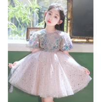 High-end childrens dress princess dress girls birthday party dress host child models catwalk piano performance dress