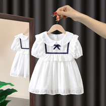 Girls summer dress 2021 New Baby baby bubble sleeve princess dress female baby foreign childrens skirt