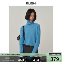 RUISHI Richter Fashion Wool quality circle yarn wool creaty pile high collar sweater underknitted blouse Womens autumn