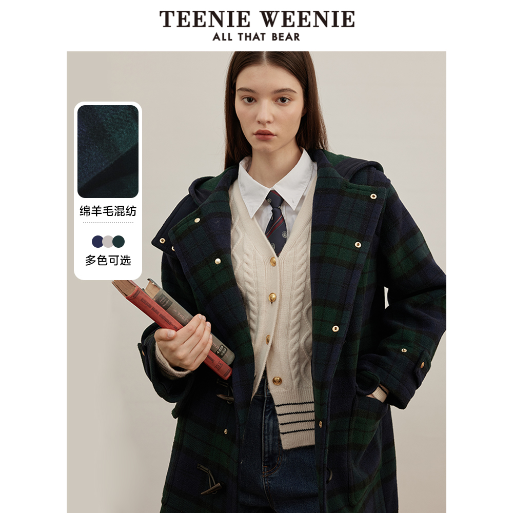 TeenieWeenie Bear アウトレット 秋冬 シープウール ゆったり ロングホーンボタン ウールコート