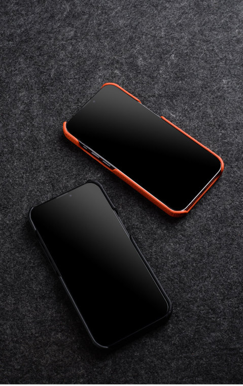 Melkco Orange Textured Leather iPhone Case