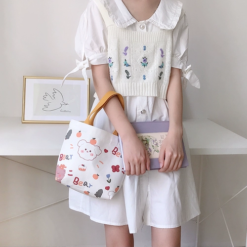 Мультяшный шоппер, сумка, универсальный портативный тканевый мешок