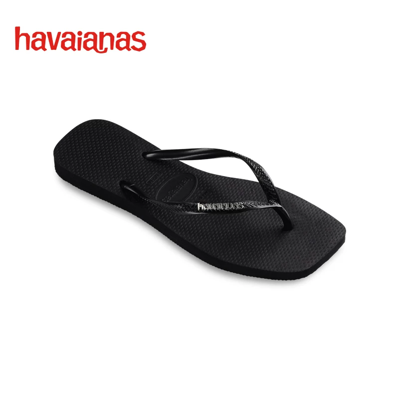 Пляжные шлепанцы Havaianas Haweina Square нового квадратного носка для женщин, обувь на мягкой подошве, повседневные сандалии с плоской подошвой