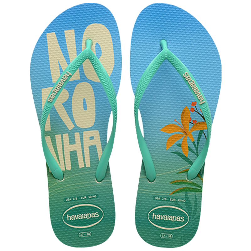 Сланцы Havaianas Havina Slim Postcard бразильский принт, открытка, уличные женские летние тапочки