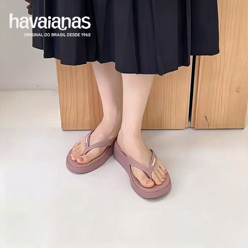 Вьетнамки Havaianas Havana High Platform летом новые с толстой подошвой шлепанцы на клиновидной подошве для верхней одежды