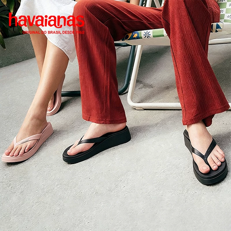 Шлепанцы-слэнги на танкетке Havaianas Havana для верхней одежды, повышающие высоту сандалии, новые пляжные сланцы для лета