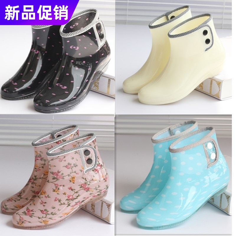 Rainboot Short Short Short Shoes Shoes Waterproof Gum Anti-slip Kitchen Low Help Woman Warm Waterproof Super Shoes