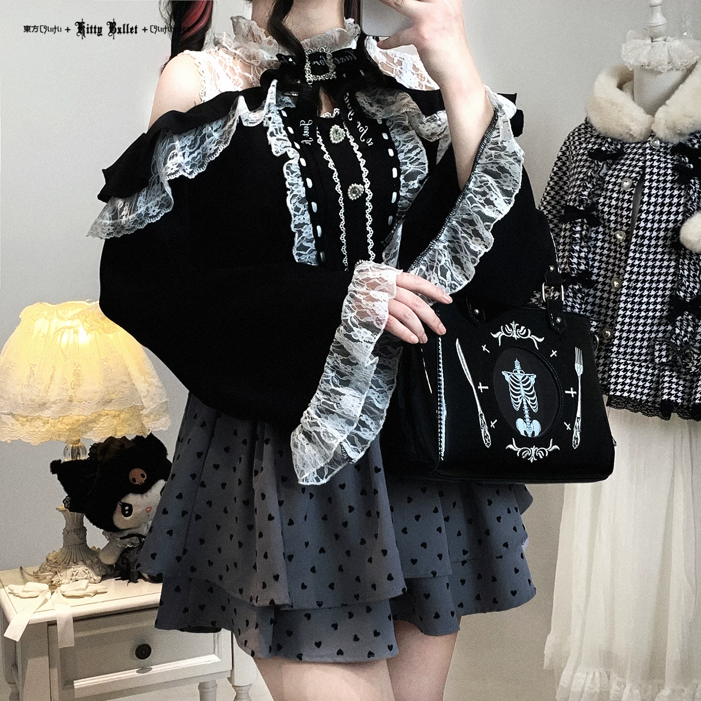 КиттиБелл Ориджинал [Love Lace/Long Sleeve] кружево полупрозрачная маленькая блуза с одним плечом