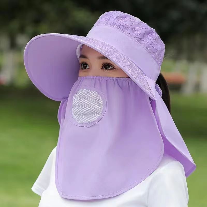 夏季采茶防晒帽户外全方位防紫外线农村干活女士专用大帽檐遮阳帽