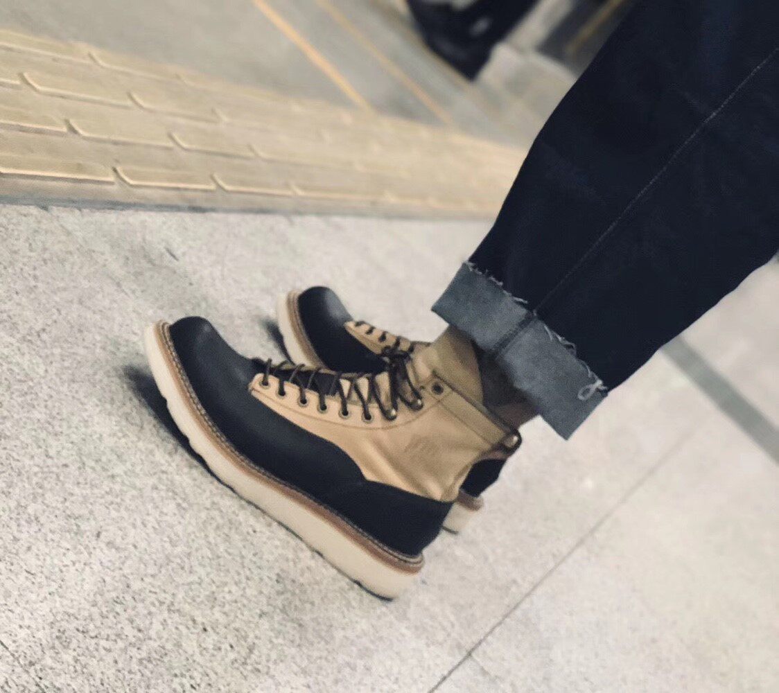 Ammerclick Tooling Boots Retro men and women High-cylinder round head Martin Locomotive Shoes Paratrooper Boots Yingren Tide Short Boots