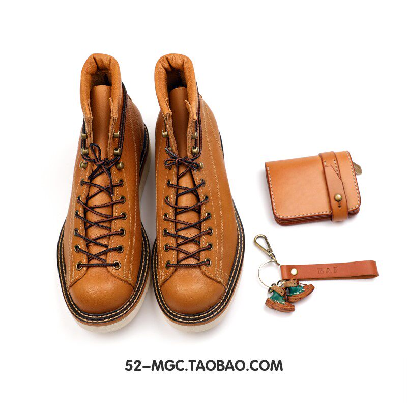 Ammerck Dash Short Face Tooling Shoes Retro Day Series High Barrel Round Head Men And Women Martin Locomotive Paratrooper Boots Bull Leather Short Boots