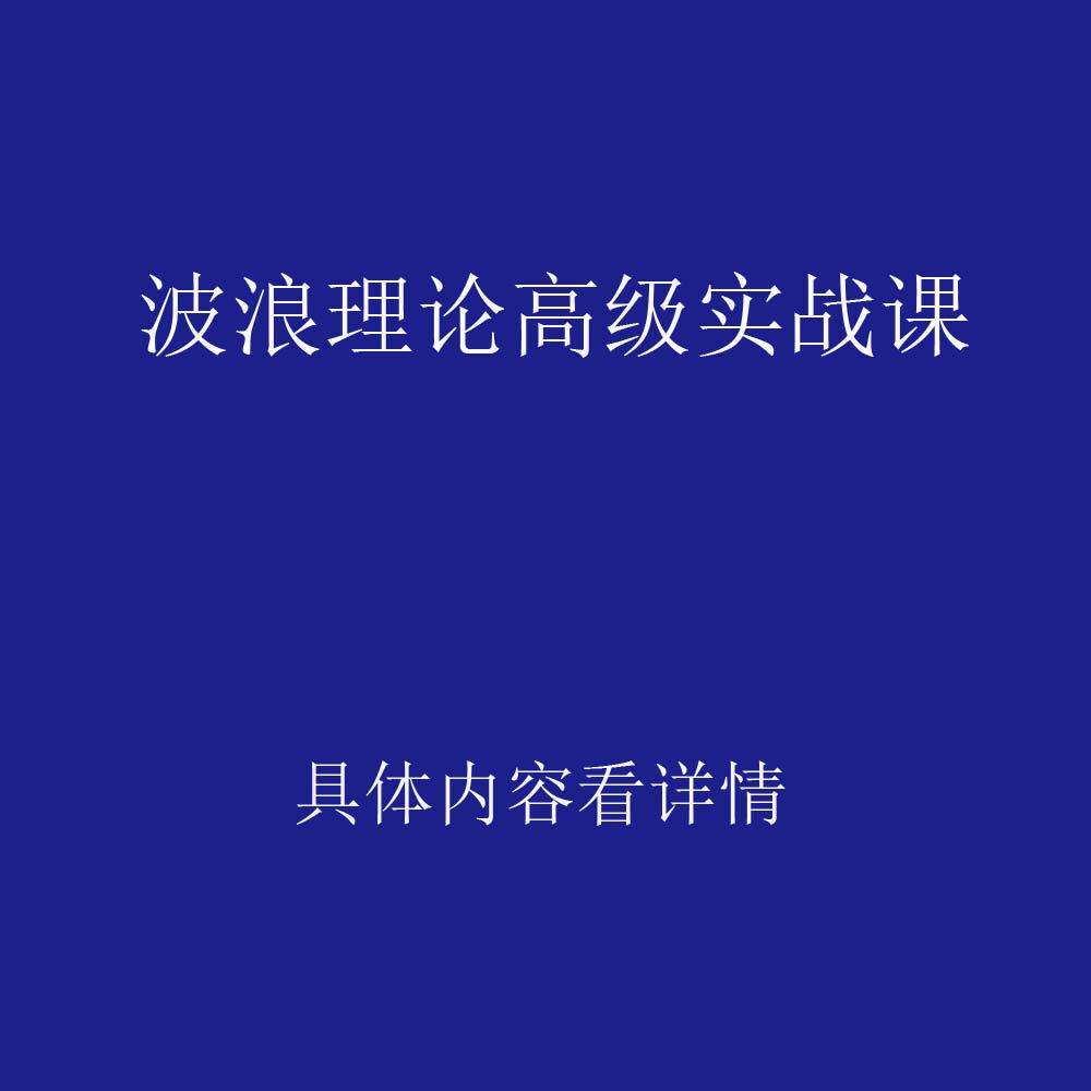 波浪理论实战高级课程技术分析交易系统