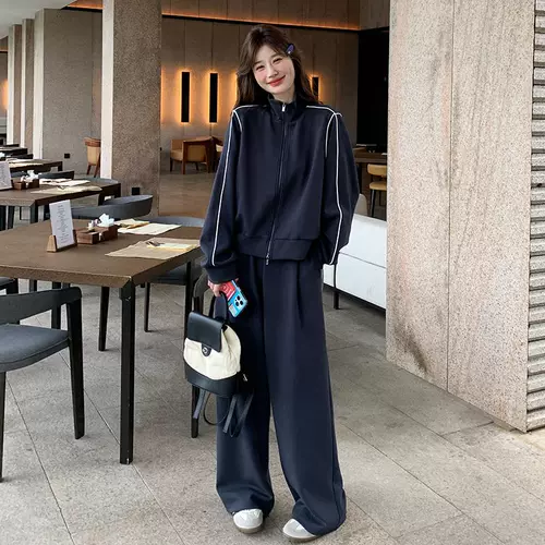 Толстовка для отдыха, спортивный костюм, комплект, в корейском стиле, свободный крой