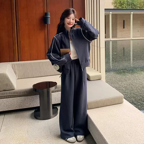 Толстовка для отдыха, спортивный костюм, комплект, в корейском стиле, свободный крой