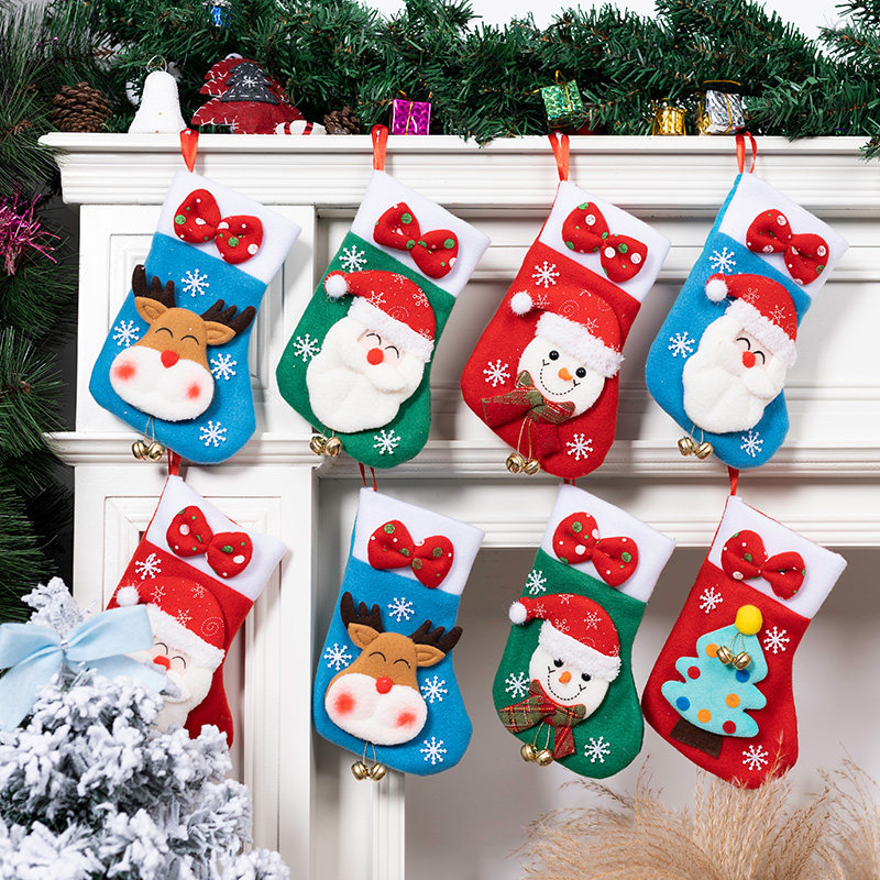 Christmas decorations Christmas Socks Gift Bags Kindergarten Children Gift Candy Bags Christmas Old Elk Deer Hanging Accessories