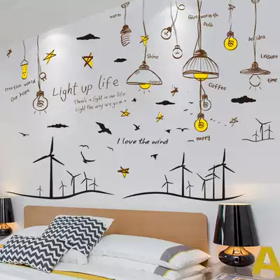 Dormitory college students self-adhesive wallpaper bedroom stickers room background wall wallpaper decorative wall stickers sea newspaper