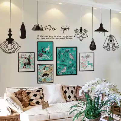 Living room wall decoration 3D three-dimensional photo frame stickers Nordic style wallpaper self-adhesive creative rental house transformation wallpaper