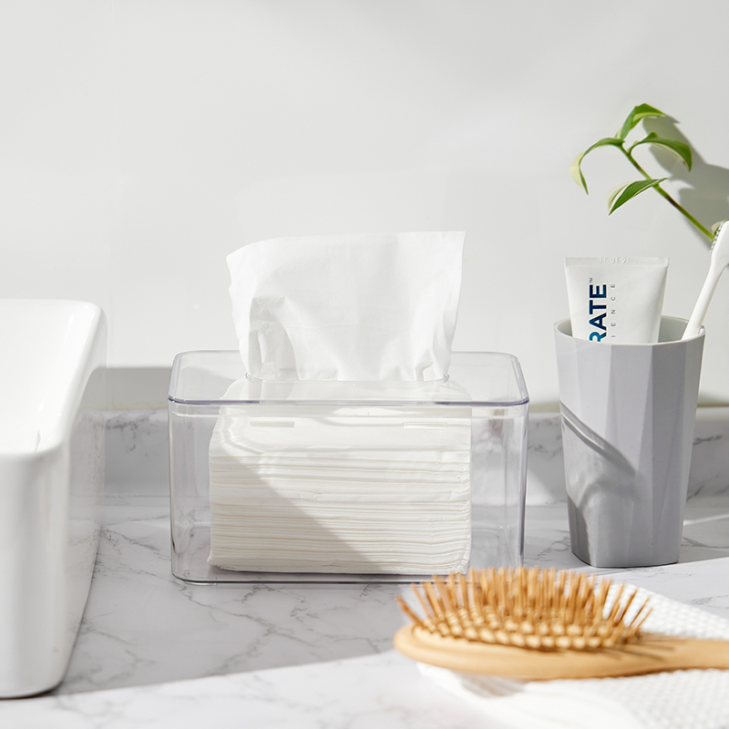 Tissue Box Pumped Box Simple Household Living Room Toilet Acrylic Multi-function Remote Control Transparent Napbox