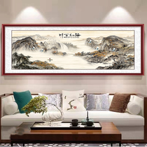 Heiner Baichuan State painting landscape painting Living room Western Wall Office Decoration hanging painting Yoko Eight party of fortune and scenic Kyuza