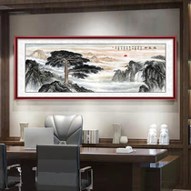 Greeting guest pine country painting landscape painting Living room Office Decoration hanging painting Rising Sun Dongsheng leaning on the mountain Merchants Tugiuza