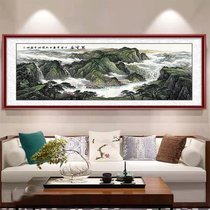 Poly Treasure Basin Country Painting Landscape Painting Living Room Office Decoration Hanging Painting Scenery Leaning on Mountain Tutai Mountain Source Far Stream long lasting sap