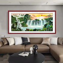 Xuzhong Ascending Country Painting Landscape Painting Living Room Office Decoration Hanging Painting with a long history leaning on the mountain chart Yokohisa