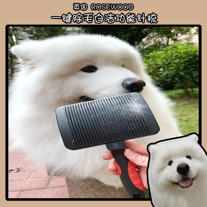 Max Orange Xiaoxi UK Rosewood imported kitty Puppy Mao comb open knots with hair-removing needle comb Self-cleaning style 