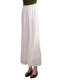 White Ice Silk Chiffon Cropped Wide-Leg Pants for Women, Loose Plus Size, Summer High-Waisted Casual Straight-Leg Pants