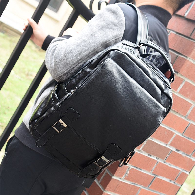 Fashion trend backpack male Korean version simple backpack large capacity travel bag casual personality computer student bag