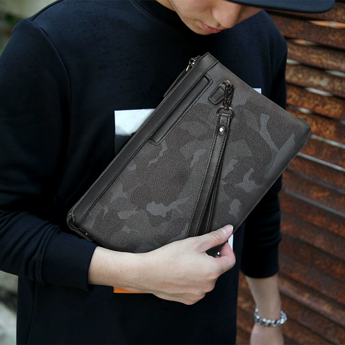 Вместительная и большая сумка с петлей на руку, универсальная мужская камуфляжная маленькая сумка клатч, европейский стиль