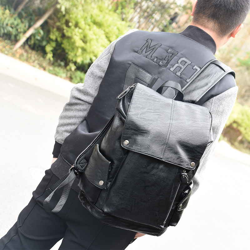 Backpack men's Korean version trendy backpack large capacity travel bag fashion leisure student school bag simple computer bag