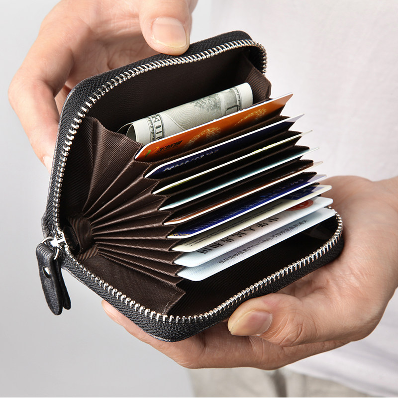 Card bag Men's multi-card position fashion camouflage card clip Zipper card bag Women's European and American credit card set Organ card bag