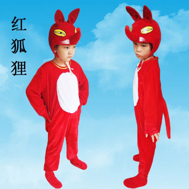 Fox Children Show Costumes Small Fox Animals Act Out Red Fox Dance Suit Cartoon Styling Drama Clothes