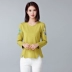 Áo thun nữ tay dài cotton 2018 mùa thu mới cho nữ trung niên áo sơ mi rộng rãi phiên bản Hàn Quốc của mẹ bầu Quần áo của mẹ