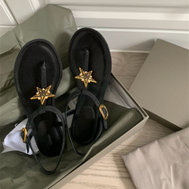 Good Species Grass ~ Small Scent Wind Womens Shoes Stars Clip Feet Low Heel Sandal Women Roman Shoes