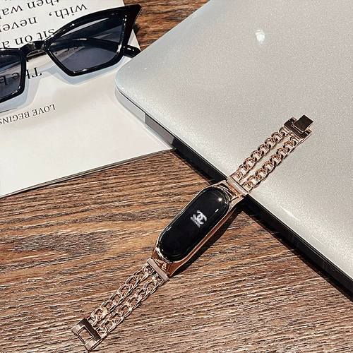 Браслет, креативный металлический брендовый универсальный сменный модный ремешок для часов, делается под заказ, тройник, в стиле Шанель