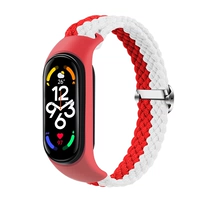 Полосатая вязаная модель -красная и белая